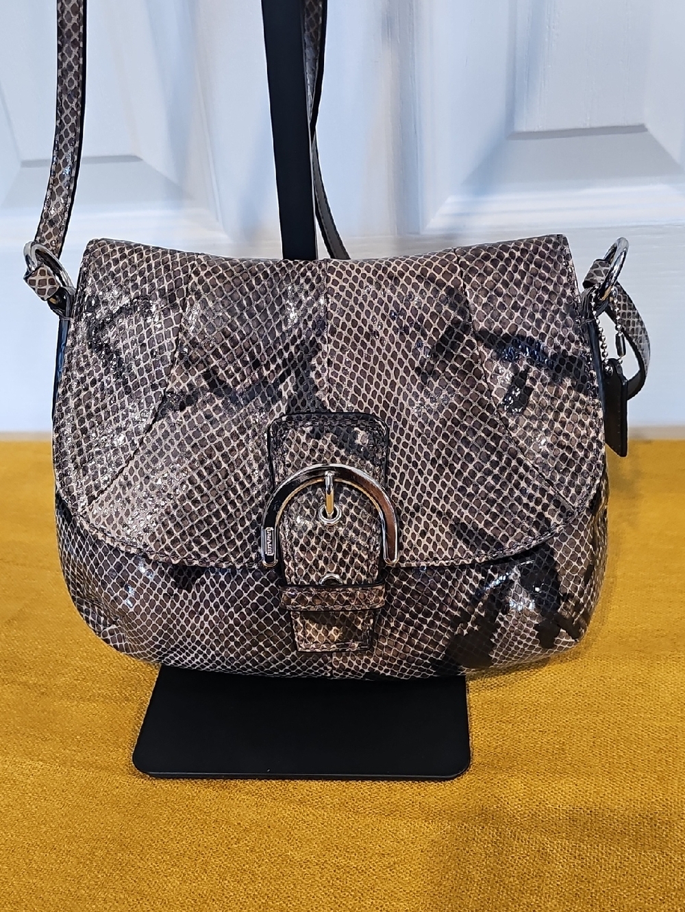 Coach Vintage Soho Exotic Python Embossed Leather Mini Crossbody Bag